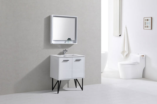 Bosco 30" Bathroom Vanity With White Quartz Countertop With 2 Doors KB30-Bathroom & More | High Quality from Coozify