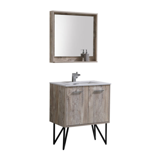 Bosco 30" Bathroom Vanity With White Quartz Countertop With 2 Doors KB30-Bathroom & More | High Quality from Coozify