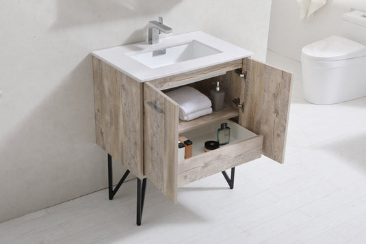 Bosco 30" Bathroom Vanity With White Quartz Countertop With 2 Doors KB30-Bathroom & More | High Quality from Coozify