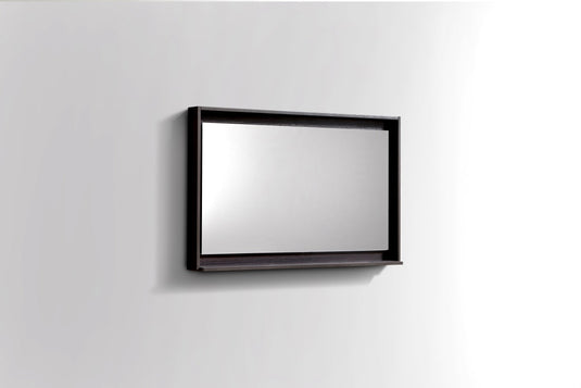 36" Wide Bathroom Mirror With Shelf – High Gloss Gray Oak-Bathroom & More | High Quality from Coozify