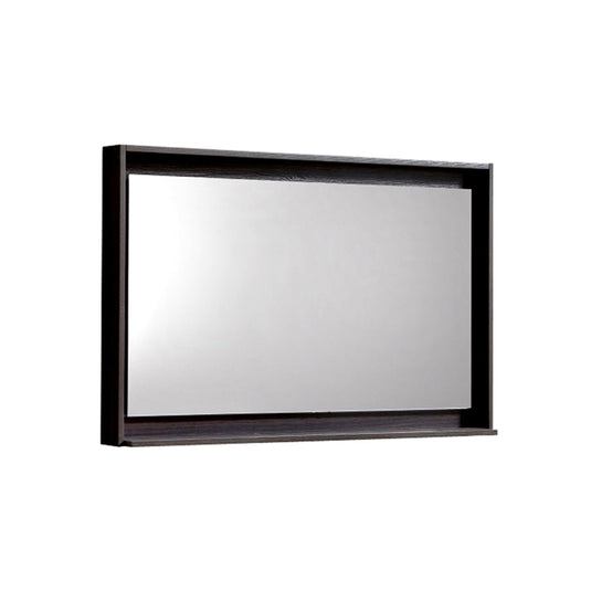36" Wide Bathroom Mirror With Shelf – High Gloss Gray Oak-Bathroom & More | High Quality from Coozify