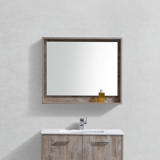 36" Wide Bathroom Mirror With Shelf – Nature Wood-Bathroom & More | High Quality from Coozify