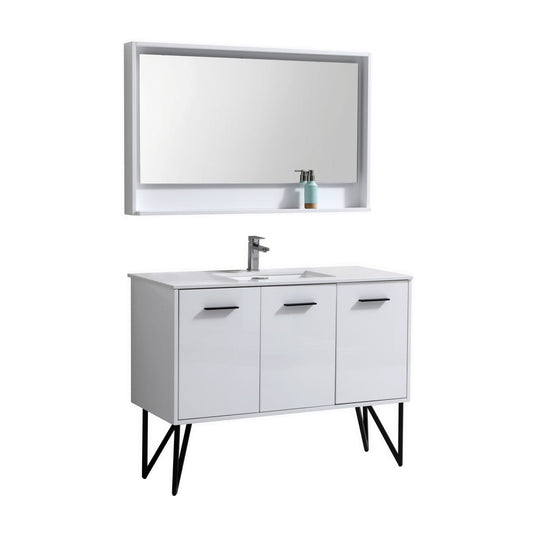 Bosco 48" Bathroom Vanity With White Quartz Countertop With 2 Doors And 2 Drawers KB48-Bathroom & More | High Quality from Coozify
