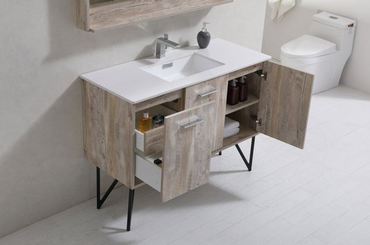 Bosco 48" Bathroom Vanity With White Quartz Countertop With 2 Doors And 2 Drawers KB48-Bathroom & More | High Quality from Coozify