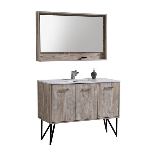 Bosco 48" Bathroom Vanity With White Quartz Countertop With 2 Doors And 2 Drawers KB48-Bathroom & More | High Quality from Coozify