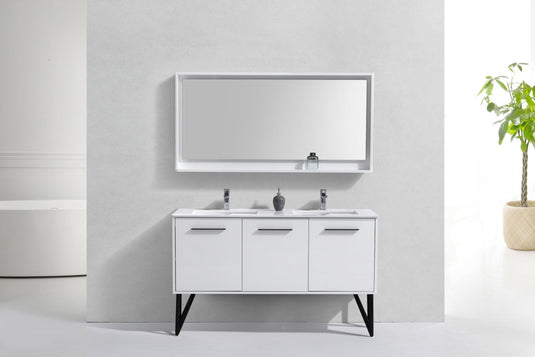 Bosco 60" Bathroom Vanity Double Sink White Quartz Countertop With 2 Doors And 2 Drawers KB60D-Bathroom & More | High Quality from Coozify