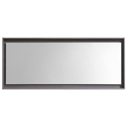 60" Wide Bathroom Mirror With Shelf – Gray Oak-Bathroom & More | High Quality from Coozify