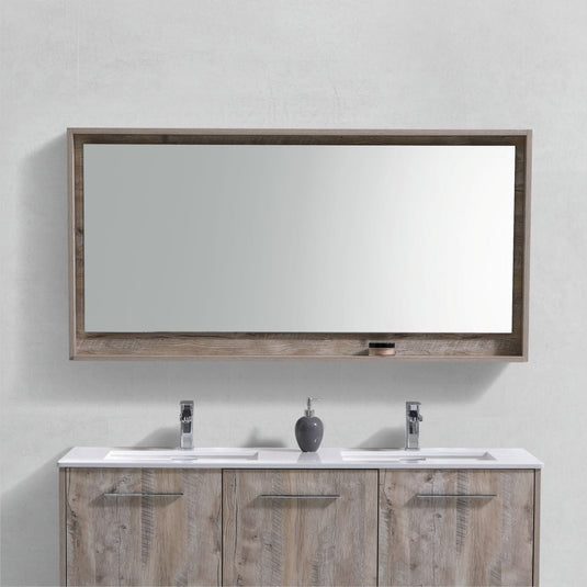 60" Wide Bathroom Mirror With Shelf – Nature Wood-Bathroom & More | High Quality from Coozify