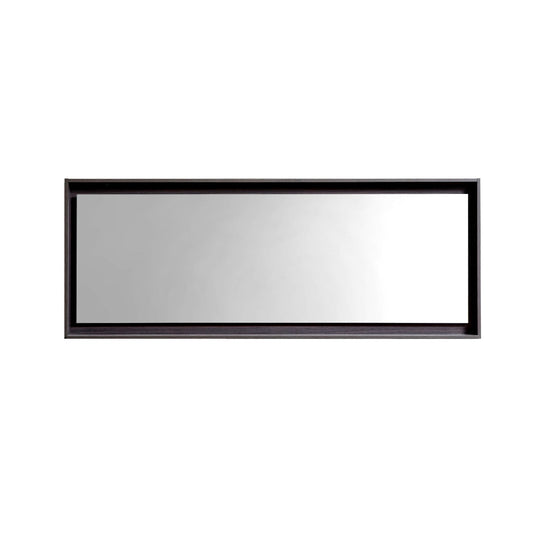 70" Wide Bathroom Mirror With Shelf – High Gloss Gray Oak-Bathroom & More | High Quality from Coozify