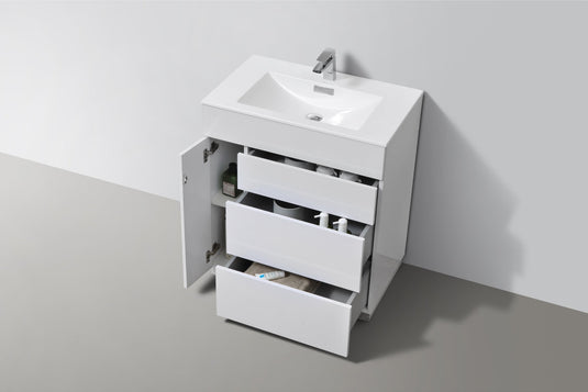 Milano 30" Single Sink Floor Mount Modern Bathroom Vanity-Bathroom & More | High Quality from Coozify