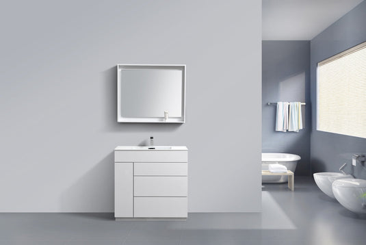 Milano 36" Single Sink Floor Mount Modern Bathroom Vanity-Bathroom & More | High Quality from Coozify