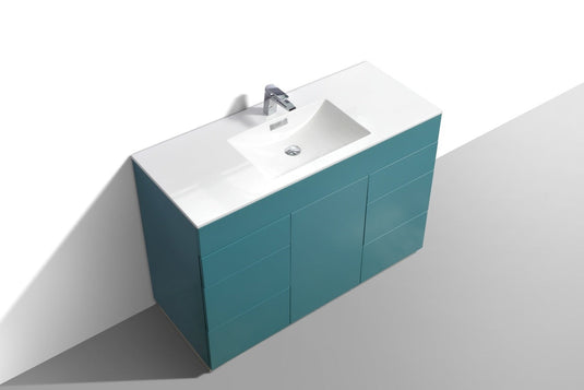 Milano 48" Single Sink Floor Mount Modern Bathroom Vanity With 6 Drawers and 1 Door KFM48S-Bathroom & More | High Quality from Coozify