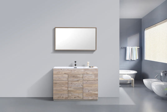 Milano 48" Single Sink Floor Mount Modern Bathroom Vanity With 6 Drawers and 1 Door KFM48S-Bathroom & More | High Quality from Coozify