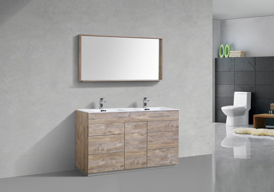 Milano 60" Double Sink Floor Mount Modern Bathroom Vanity With 6 Drawers and 1 Door-Bathroom & More | High Quality from Coozify