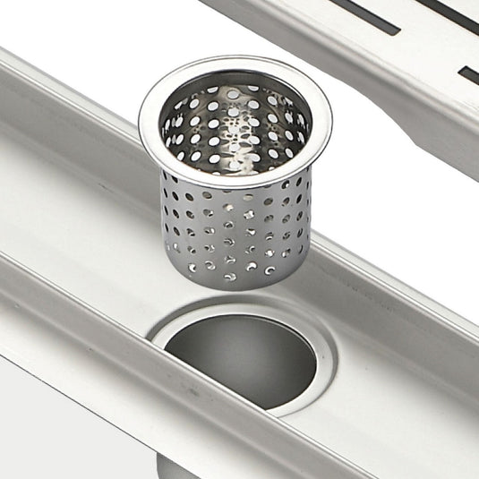 28" Stainless Steel Linear Grate Shower Drain-Bathroom & More | High Quality from Coozify