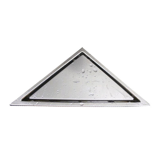6.5" Triangle Stainless Steel Tile Grate Shower Drain – Chrome-Bathroom & More | High Quality from Coozify