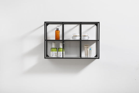 24″ Wide Wall Mount Metal Shelf Unit – Black-Bathroom & More | High Quality from Coozify