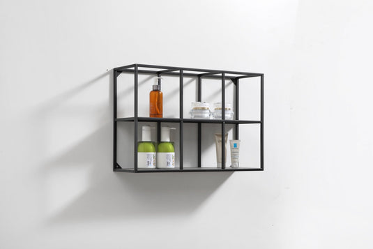 24″ Wide Wall Mount Metal Shelf Unit – Black-Bathroom & More | High Quality from Coozify