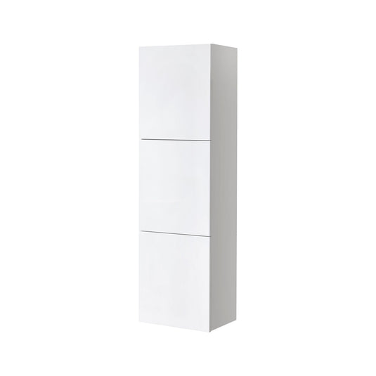 18" x 59" Bathroom Acrylic Veneer Gloss White Linen Side Cabinet W/ 3 Large Storage Areas-Bathroom & More | High Quality from Coozify