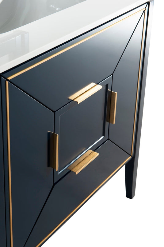 Vetro 30" Single Sink Floor Mount Bathroom Vanity With Quartz Countertop and Backsplash KV8830-Bathroom & More | High Quality from Coozify