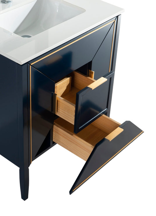 Vetro 36" Single Sink Floor Mount Bathroom Vanity With Quartz Countertop and Backsplash KV8836-Bathroom & More | High Quality from Coozify