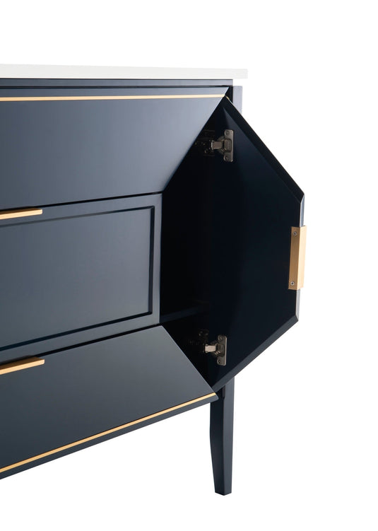 Vetro 48" Single Sink Floor Mount Bathroom Vanity With Quartz Countertop and Backsplash KV8848-Bathroom & More | High Quality from Coozify