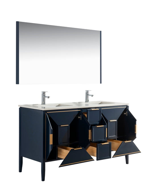 Vetro 60" Double Sink Floor Mount Bathroom Vanity With Quartz Countertop and Backsplash KV8860-Bathroom & More | High Quality from Coozify