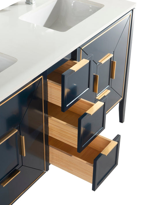 Vetro 60" Double Sink Floor Mount Bathroom Vanity With Quartz Countertop and Backsplash KV8860-Bathroom & More | High Quality from Coozify