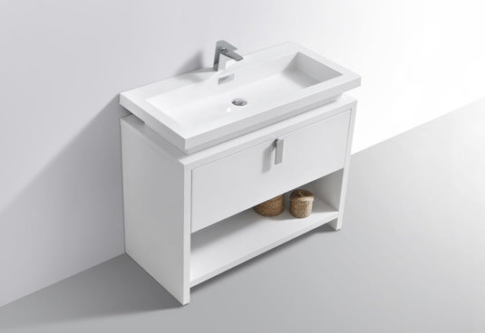 Levi 40" Floor Mount Single Sink Bathroom Vanity With 2 Doors and Cubby Hole-Bathroom & More | High Quality from Coozify