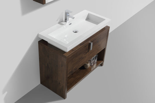 Levi 40" Floor Mount Single Sink Bathroom Vanity With 2 Doors and Cubby Hole-Bathroom & More | High Quality from Coozify
