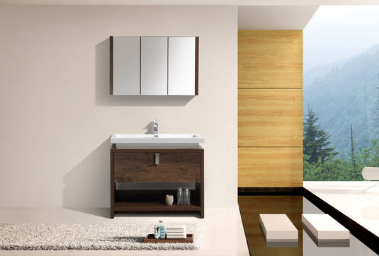 Levi 40" Floor Mount Single Sink Bathroom Vanity With 2 Doors and Cubby Hole-Bathroom & More | High Quality from Coozify