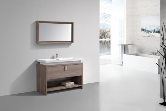 Levi 48" Floor Mount Modern Single Sink Bathroom Vanity With Cubby Hole L1200-Bathroom & More | High Quality from Coozify