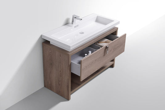 Levi 48" Floor Mount Modern Single Sink Bathroom Vanity With Cubby Hole L1200-Bathroom & More | High Quality from Coozify