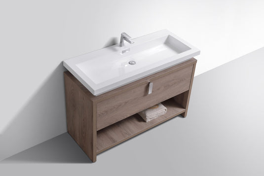 Levi 48" Floor Mount Modern Single Sink Bathroom Vanity With Cubby Hole L1200-Bathroom & More | High Quality from Coozify