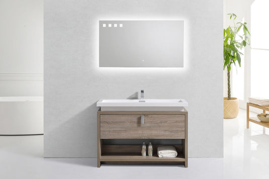 Levi 48" Floor Mount Modern Single Sink Bathroom Vanity With Cubby Hole L1200-Bathroom & More | High Quality from Coozify