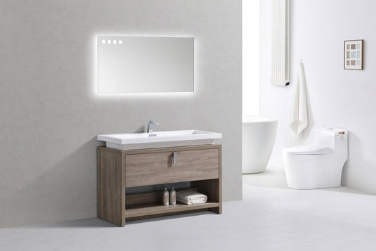 Levi 48" Floor Mount Modern Single Sink Bathroom Vanity With Cubby Hole L1200-Bathroom & More | High Quality from Coozify