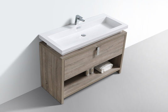 Levi 48" Floor Mount Modern Single Sink Bathroom Vanity With Cubby Hole L1200-Bathroom & More | High Quality from Coozify