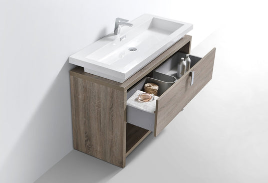Levi 48" Floor Mount Modern Single Sink Bathroom Vanity With Cubby Hole L1200-Bathroom & More | High Quality from Coozify