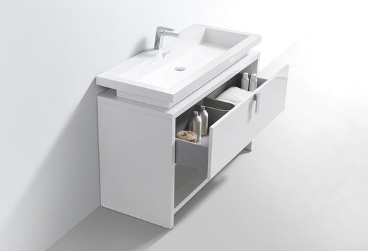 Levi 48" Floor Mount Modern Single Sink Bathroom Vanity With Cubby Hole L1200-Bathroom & More | High Quality from Coozify