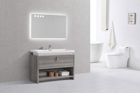 Levi 48" Floor Mount Modern Single Sink Bathroom Vanity With Cubby Hole L1200-Bathroom & More | High Quality from Coozify
