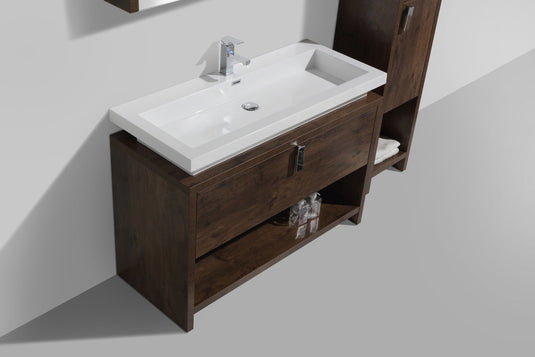 Levi 48" Floor Mount Modern Single Sink Bathroom Vanity With Cubby Hole L1200-Bathroom & More | High Quality from Coozify