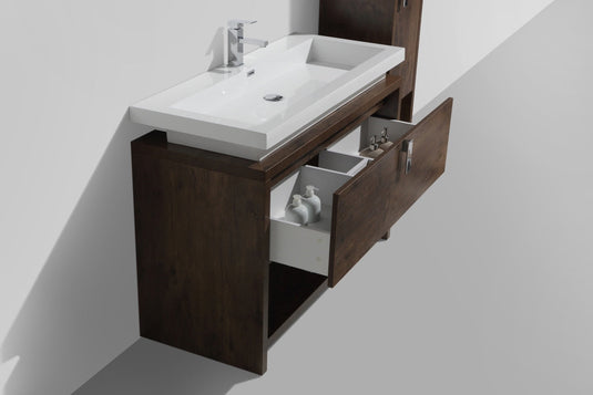 Levi 48" Floor Mount Modern Single Sink Bathroom Vanity With Cubby Hole L1200-Bathroom & More | High Quality from Coozify