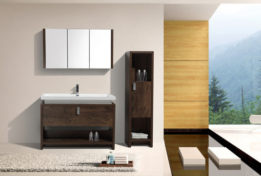 Levi 48" Floor Mount Modern Single Sink Bathroom Vanity With Cubby Hole L1200-Bathroom & More | High Quality from Coozify