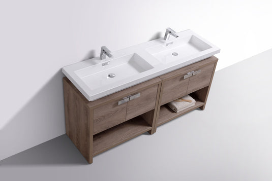 Levi 63" Floor Mount Double Sink Bathroom Vanity With 4 Doors and Double Cubby Hole-Bathroom & More | High Quality from Coozify