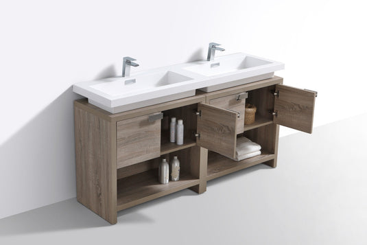 Levi 63" Floor Mount Double Sink Bathroom Vanity With 4 Doors and Double Cubby Hole-Bathroom & More | High Quality from Coozify