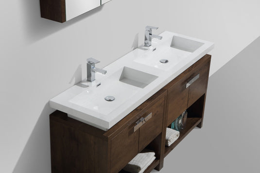 Levi 63" Floor Mount Double Sink Bathroom Vanity With 4 Doors and Double Cubby Hole-Bathroom & More | High Quality from Coozify