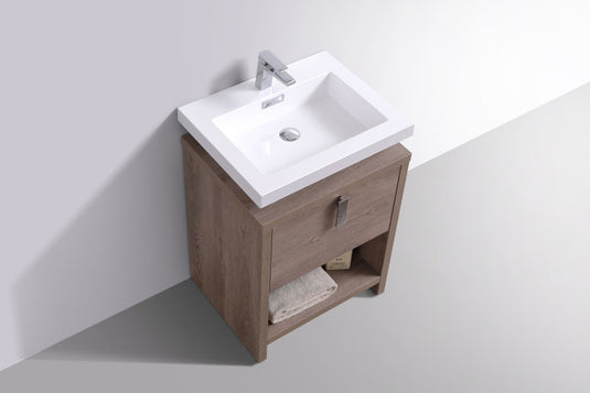 Levi 24" Floor Mount Single Sink Single Drawer Bathroom Vanity With Cubby Hole-Bathroom & More | High Quality from Coozify