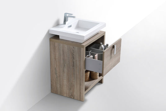 Levi 24" Floor Mount Single Sink Single Drawer Bathroom Vanity With Cubby Hole-Bathroom & More | High Quality from Coozify