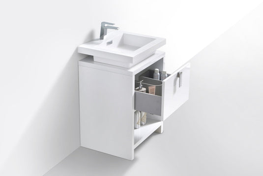 Levi 24" Floor Mount Single Sink Single Drawer Bathroom Vanity With Cubby Hole-Bathroom & More | High Quality from Coozify