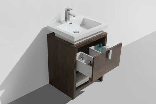 Levi 24" Floor Mount Single Sink Single Drawer Bathroom Vanity With Cubby Hole-Bathroom & More | High Quality from Coozify